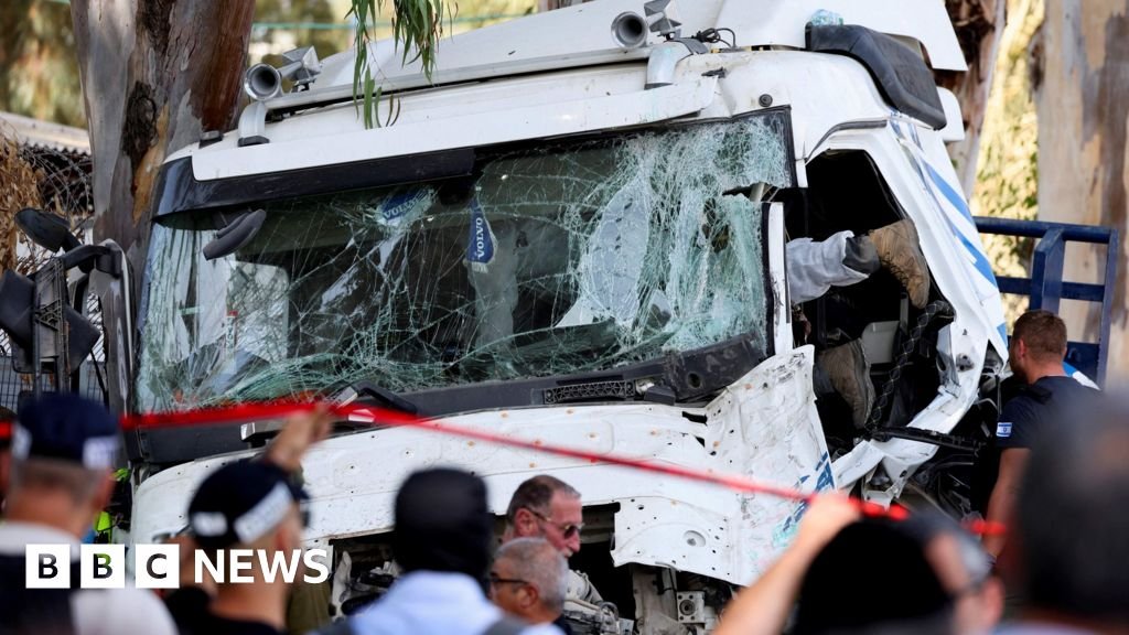 Dozens injured after truck hits bus stop in central Israel