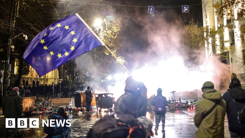 BBC reports from mass protests at ‘crucial moment for Georgia’